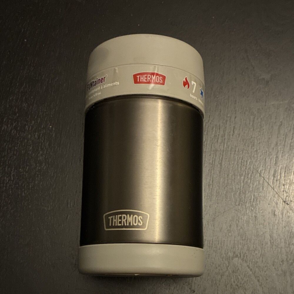 Thermos‎ 470ml Stainless Steel Insulated Food Jar Silver/Gray Twist Lid